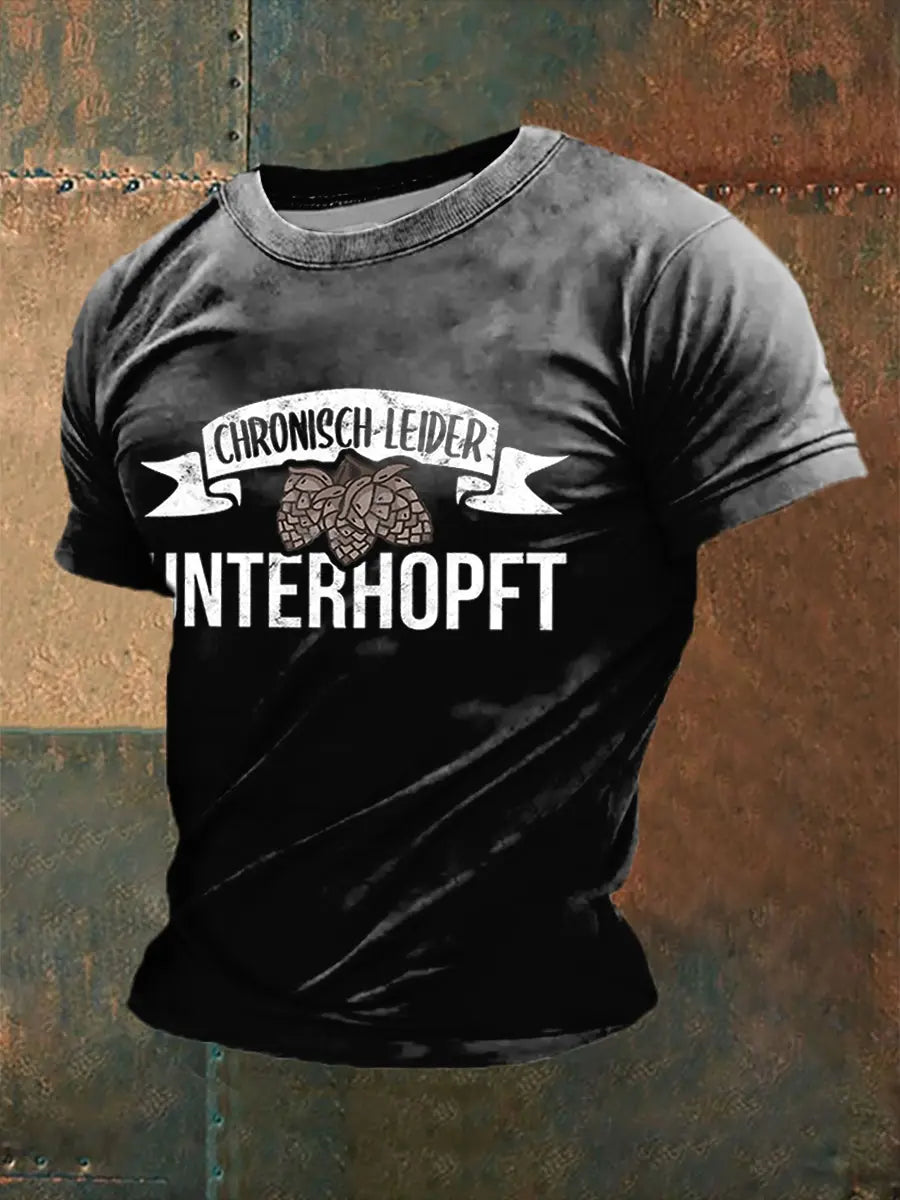Unterhopft-bedrucktes Kurzarm-T-Shirt für Männer