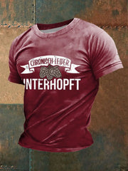 Unterhopft-bedrucktes Kurzarm-T-Shirt für Männer