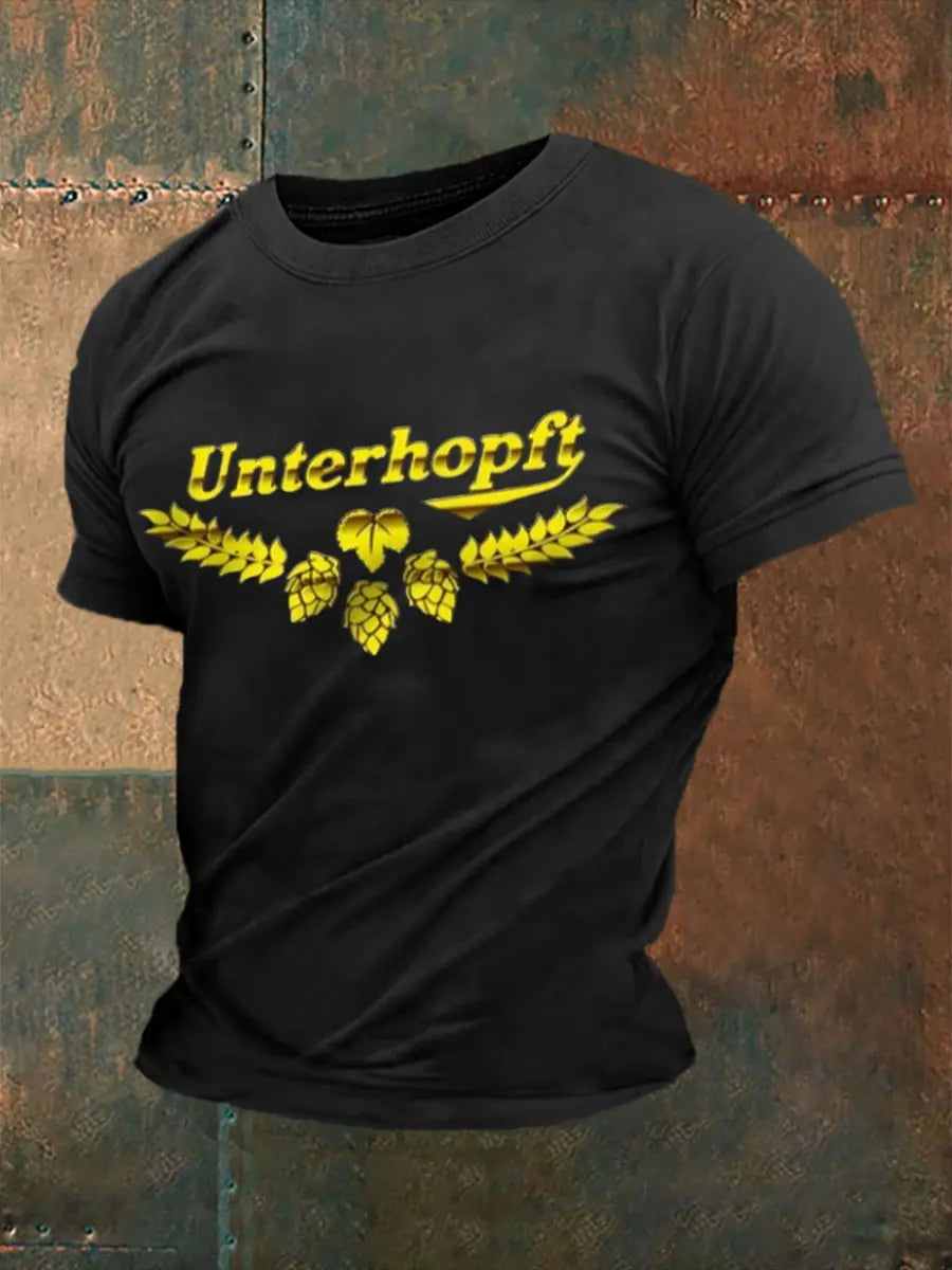 Unterhopft-bedrucktes Kurzarm-T-Shirt für Männer