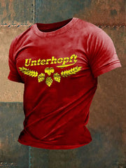 Unterhopft-bedrucktes Kurzarm-T-Shirt für Männer