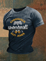 Unterhopft-bedrucktes Kurzarm-T-Shirt für Männer