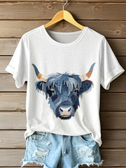 Damen-Jeans-Highland-Kuh-T-Shirt