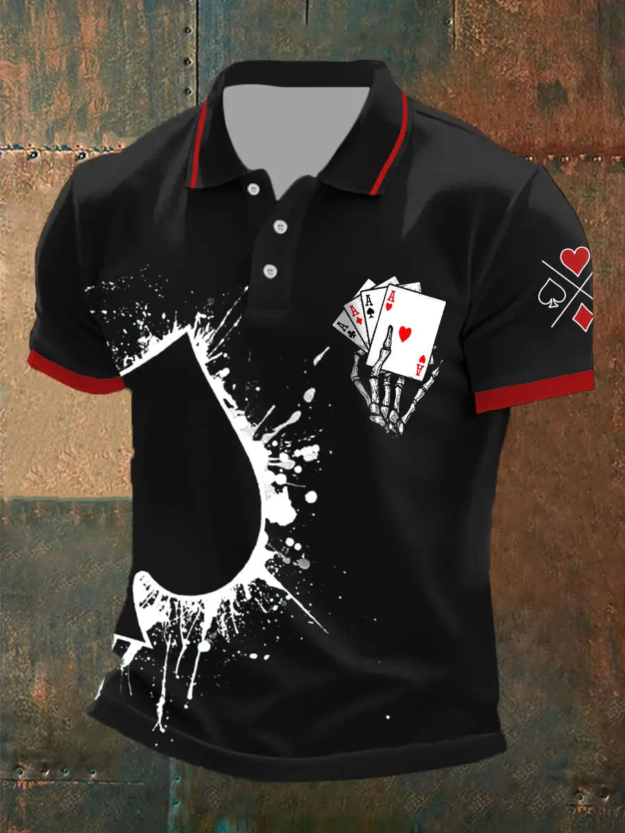 Texas Hold'em bedruckte Oberteile für Herren