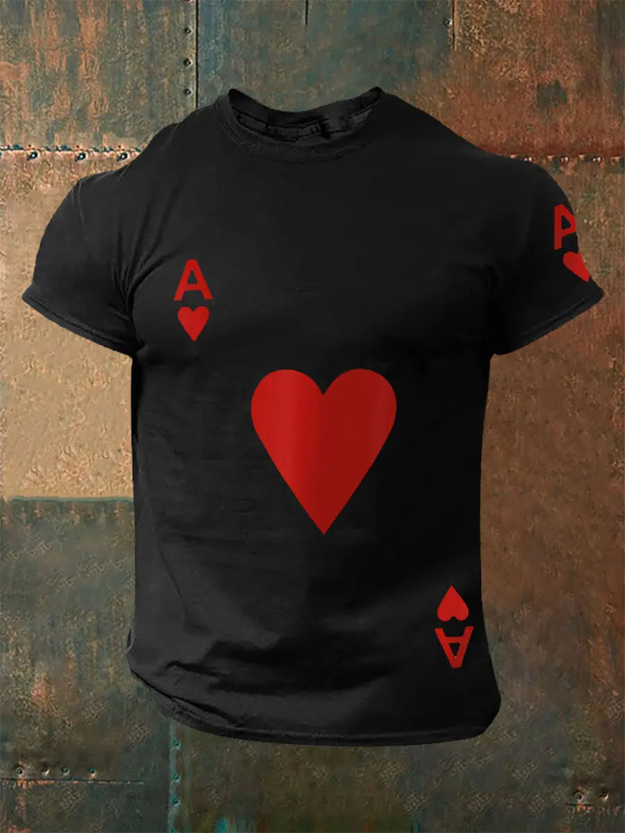 Herren Poker Ace of Hearts T-Shirts