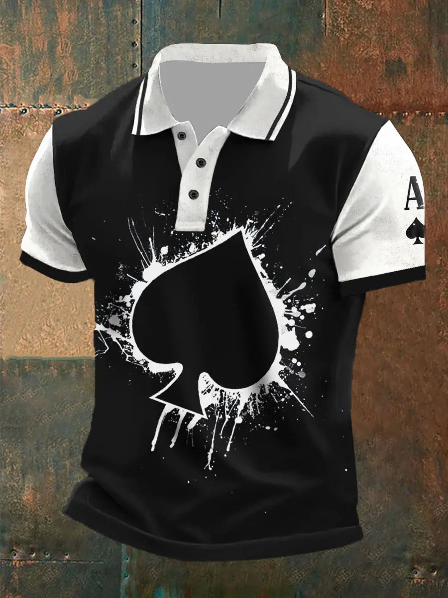 Texas Hold'em Ace of Pik-Druck oberteile für Herren