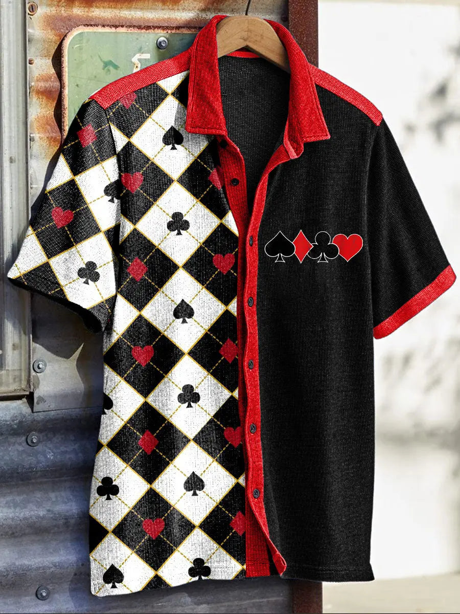 Texas Hold'em bedruckte Freizeit hemden für Männer