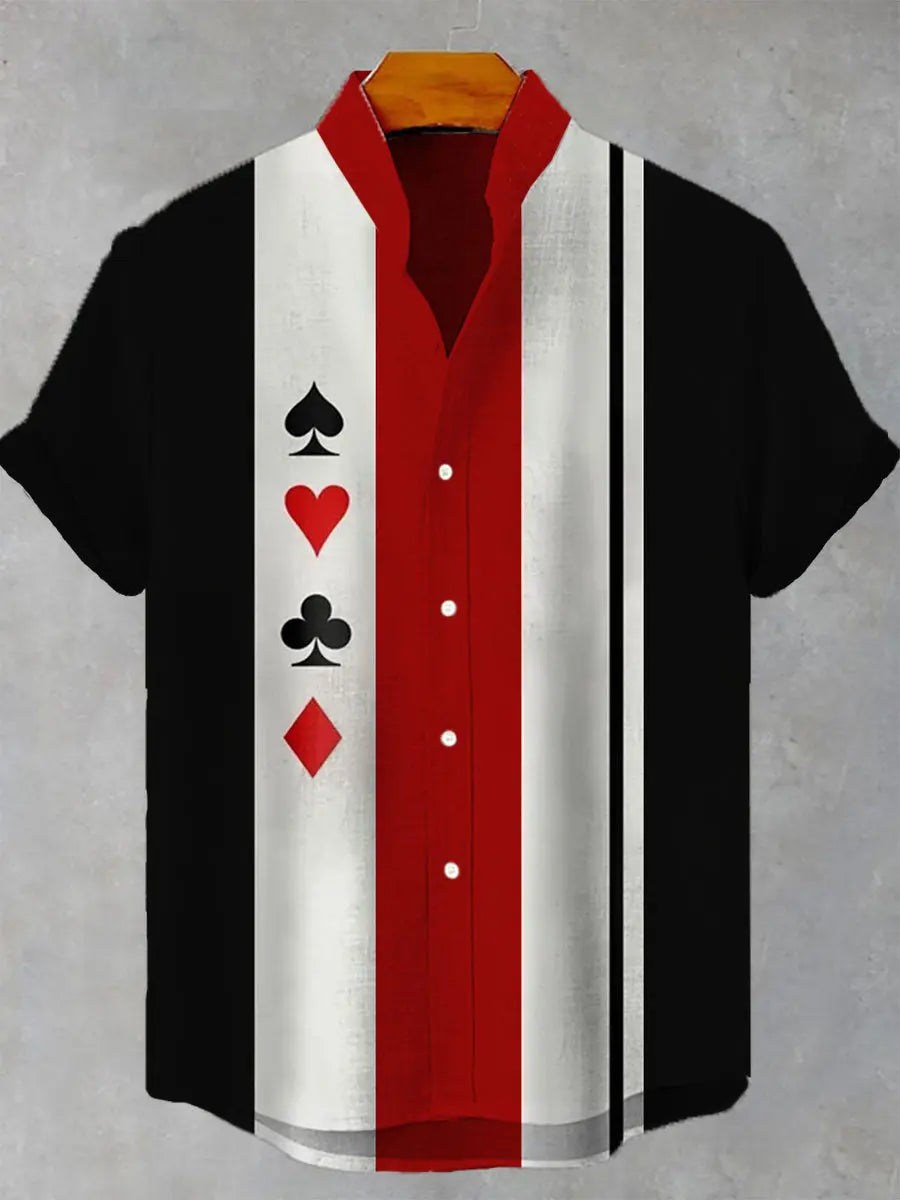 Herren-Poker-Kurzarm-Shirt