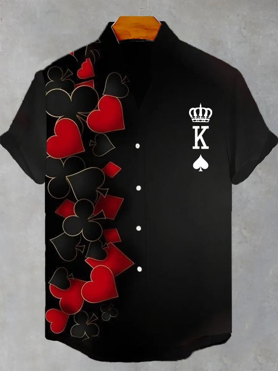 Herren-Poker-Kurzarm-Shirt
