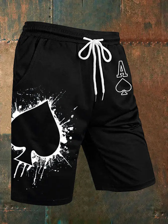 Texas Hold'em Ace of Spades für Herren Freizeit shorts