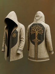 Herren Strickjacke mit Kapuze im Viking-Stil