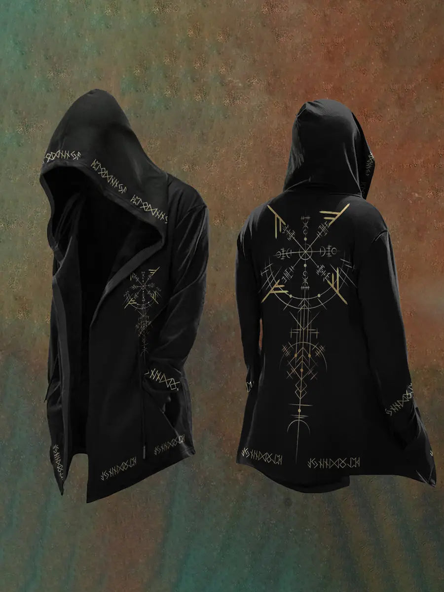 Herren Strickjacke mit Kapuze im Viking-Stil