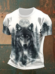 Herren Holz Wolf bedruckte lässige T-Shirts