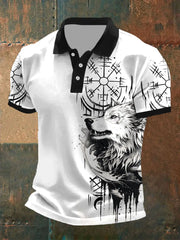 Gelegenheits oberteile mit Wolfs druck für Männer