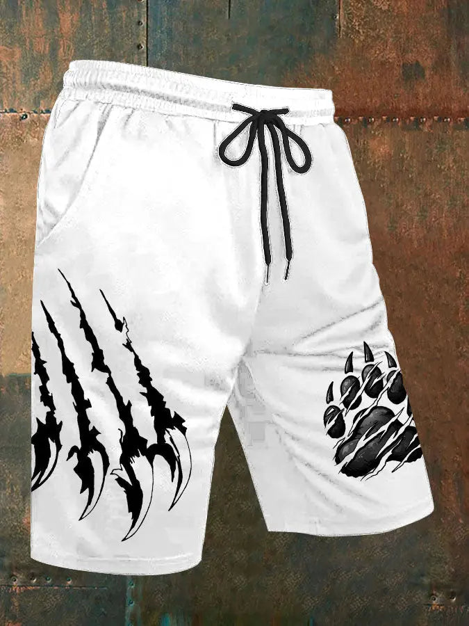 Herren Wolf Kalle Kelle Scratch Print Freizeit shorts