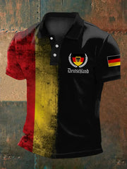 Herren Vintage Deutschland Print Casual Top