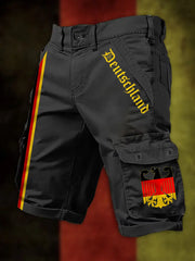 Herren Vintage Deutschland Print Freizeit-Cargo-Shorts