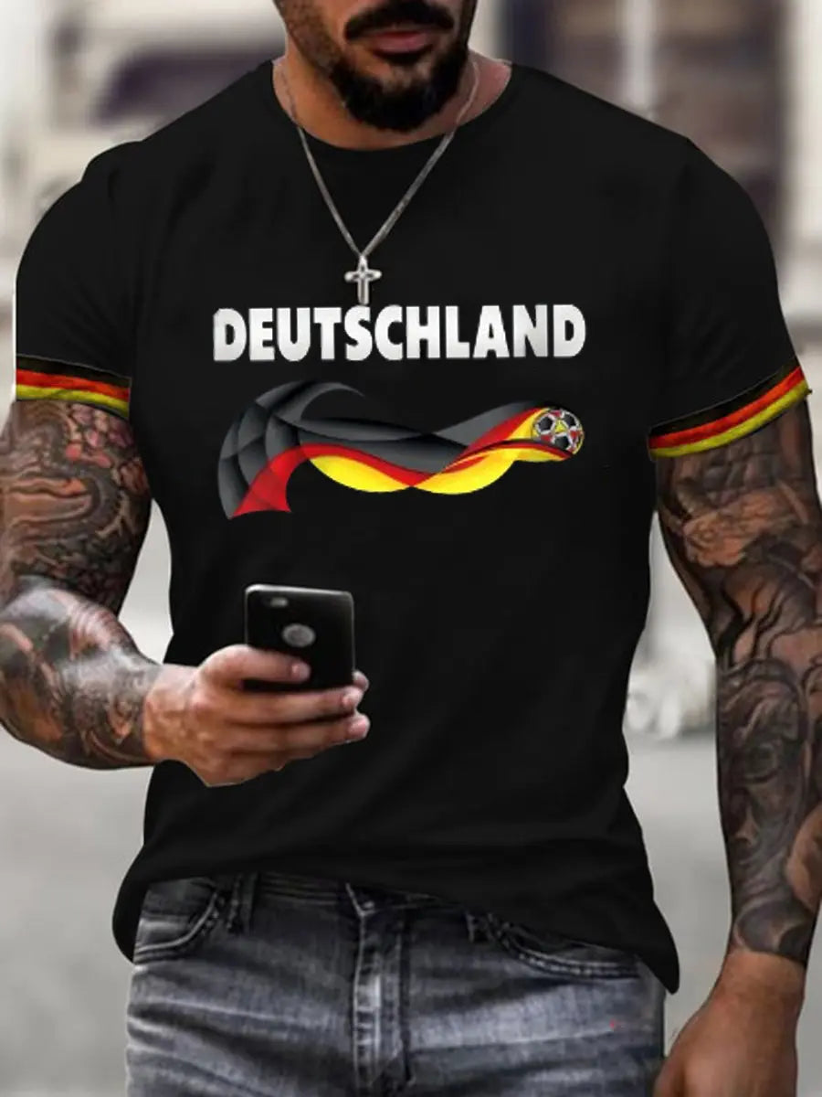 Deutschland bedrucktes Kurzarm-T-Shirt für Männer