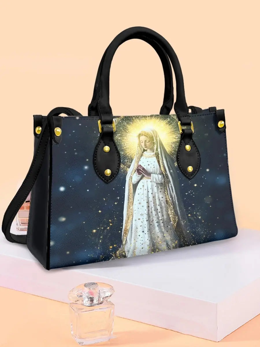 Damen Faith Virgin Mary Ledertasche Umhängetasche