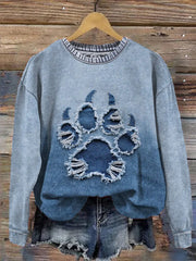 Damen Jeans pfote Sweatshirt