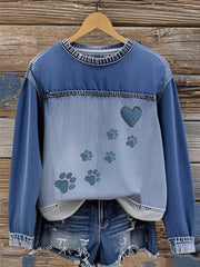 Damen Jeans pfote Sweatshirt