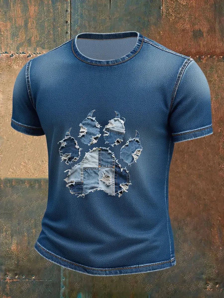 Herren Jeans-Pfote T-Shirt