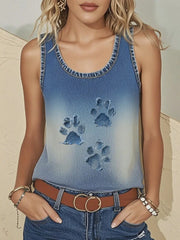 Damen-Jeans-Pfoten weste