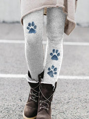 Damen-Denim-Pfoten-Leggings