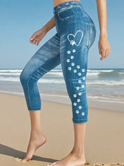 Leggings mit Jeans-Pfote für Frauen