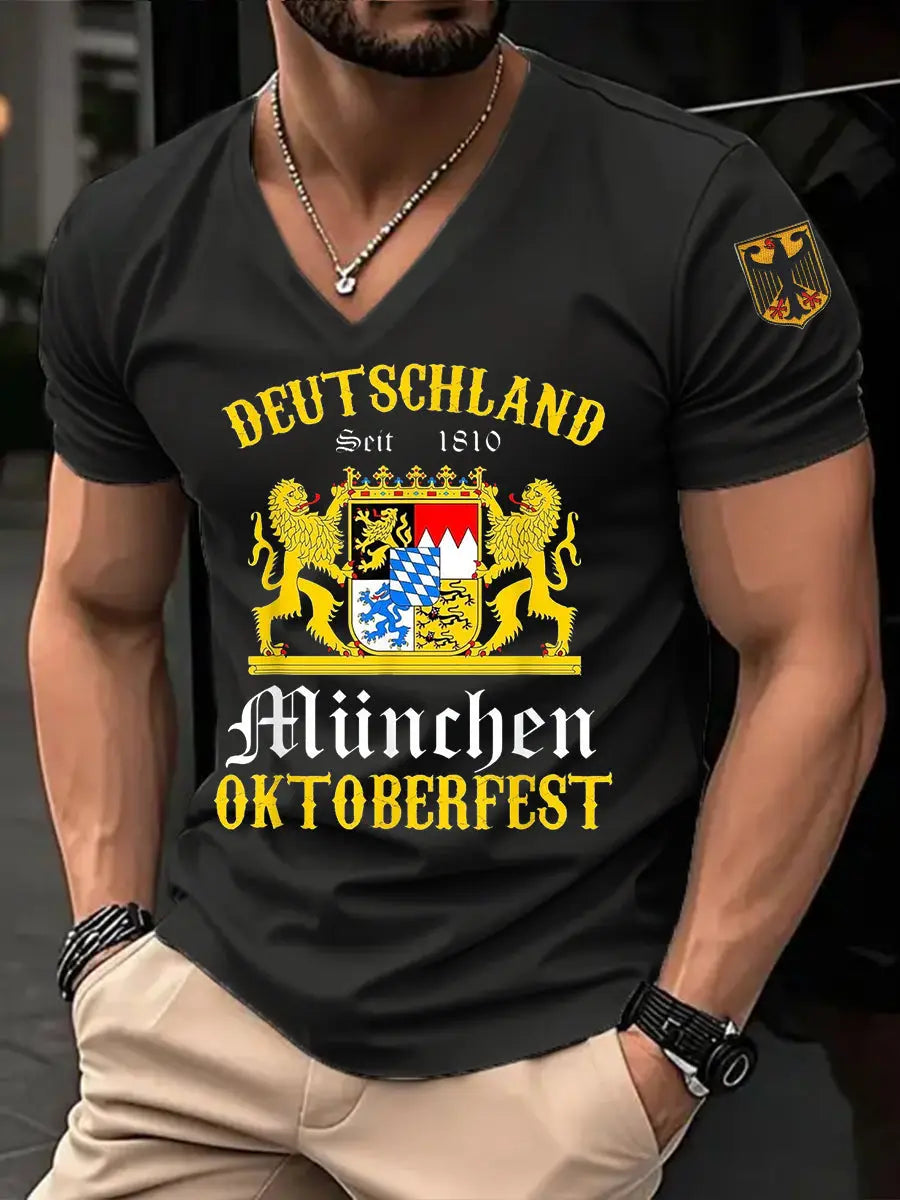 Herren Oktoberfest Deutschland Deutsches Bier gedruckt Kurzarm T-Shirt