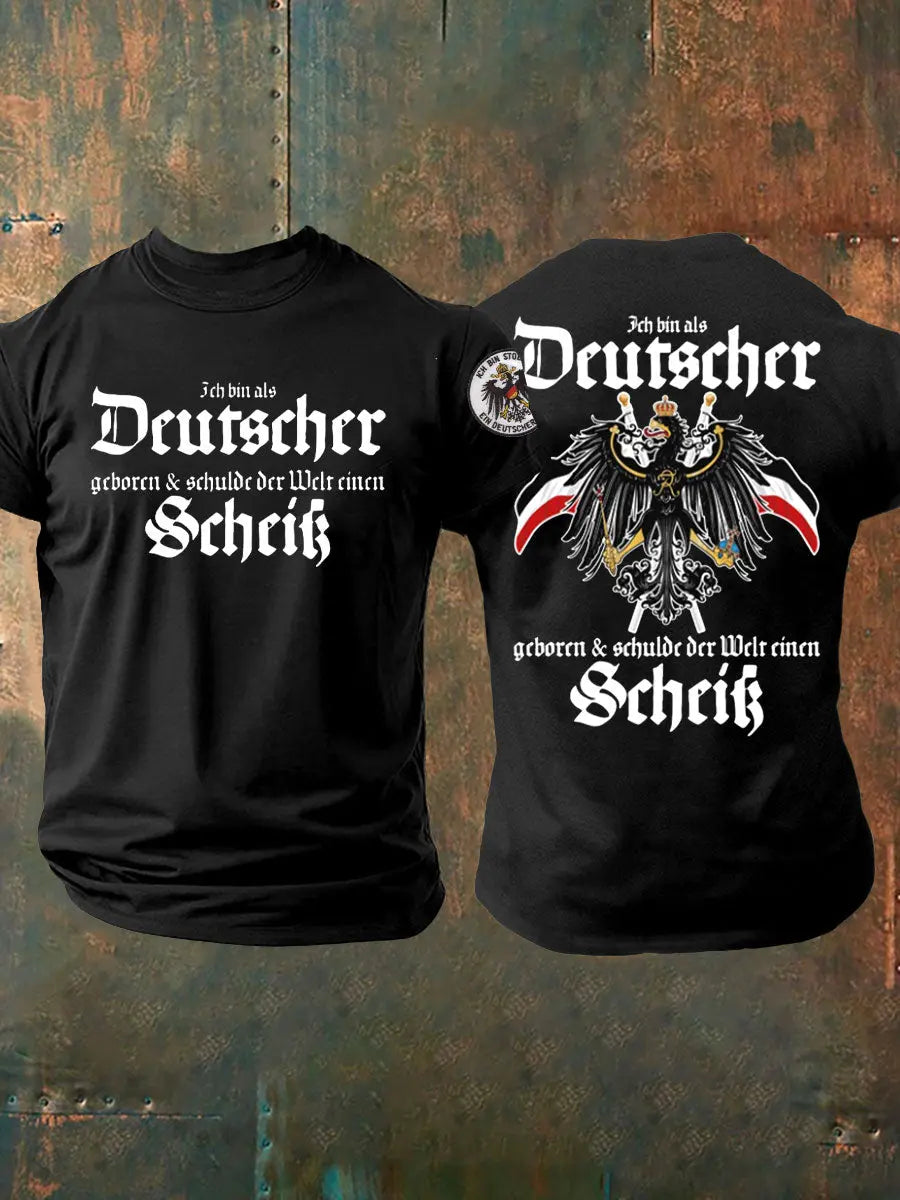 Bedrucktes T-Shirt mit deutscher patriotischer Flagge für Männer