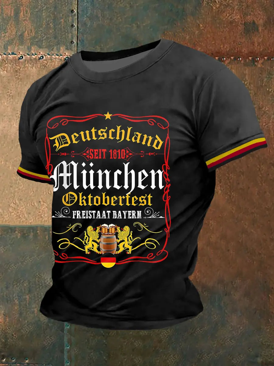 Herren Oktoberfest München Deutsches Bier kurze Ärmel T-Shirt