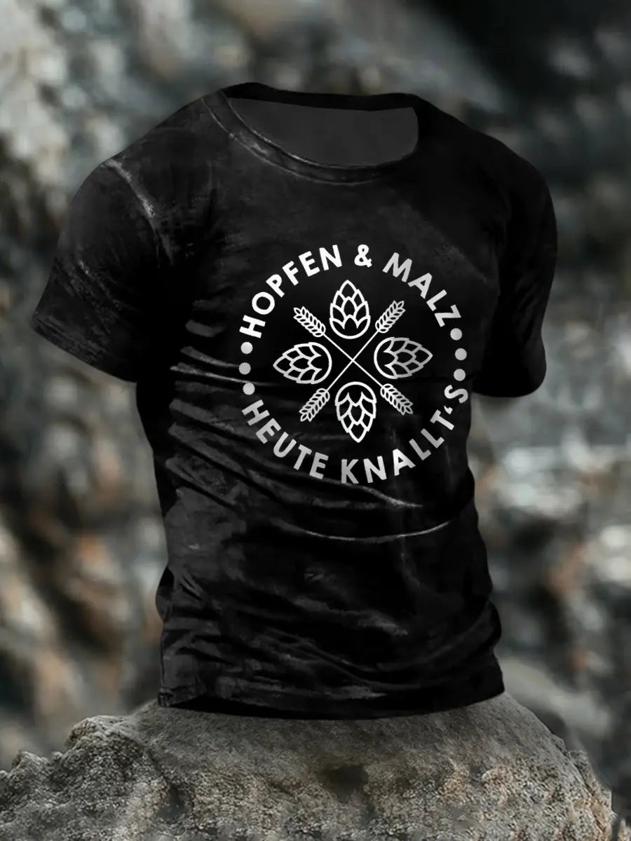 T-Shirt mit kurzen Ärmeln für Herren Hopfen und Malz