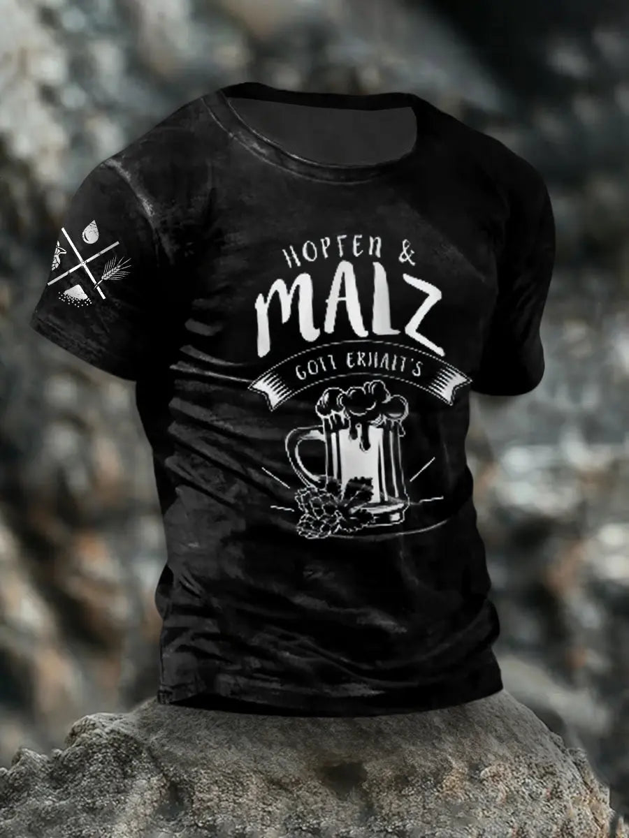 T-Shirt mit kurzen Ärmeln für Herren Hopfen und Malz