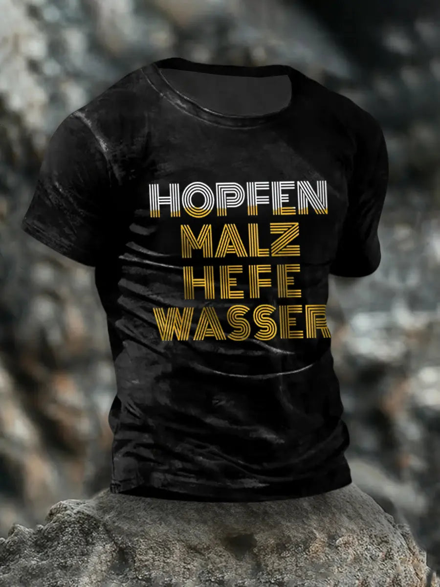 T-Shirt mit kurzen Ärmeln für Herren Hopfen und Malz