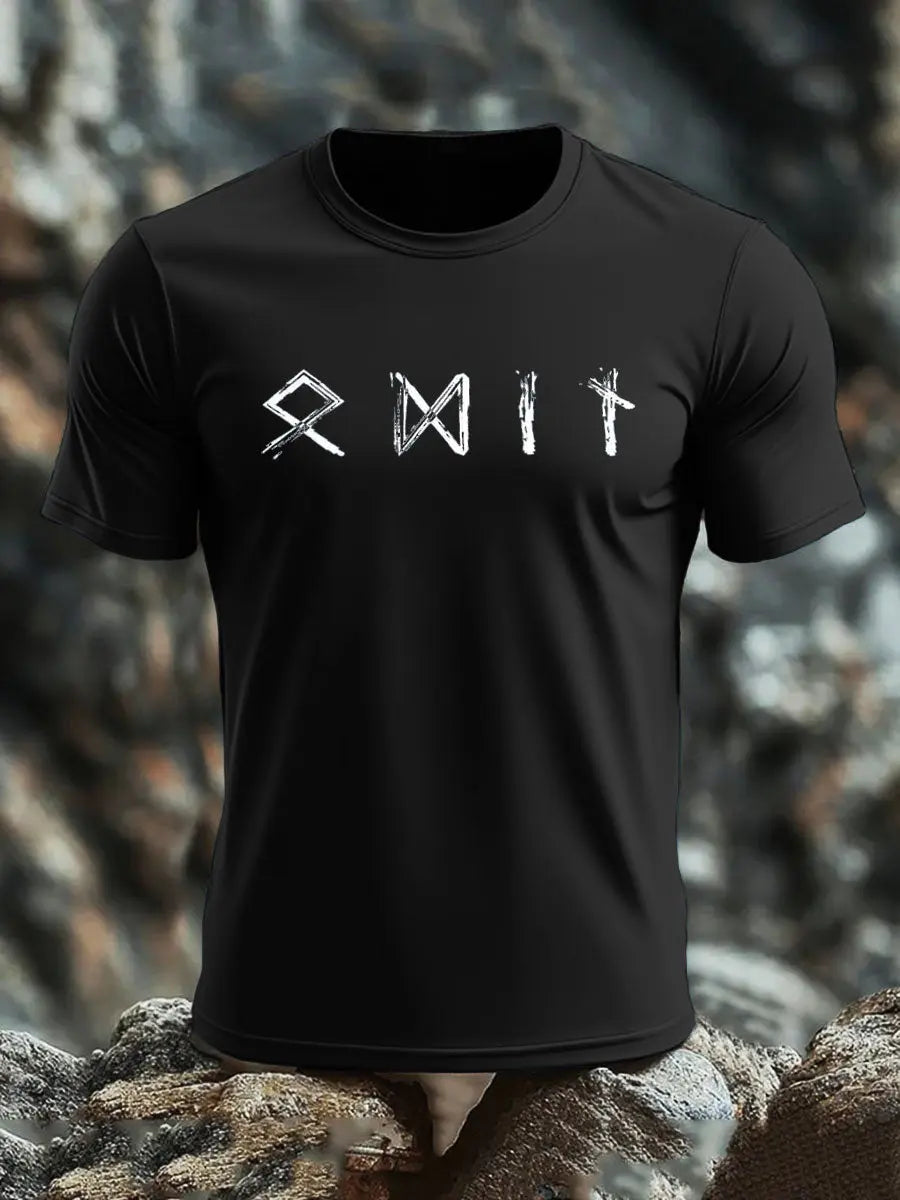 Bedrucktes T-Shirt im deutschen Odin-Viking-Stil für Männer