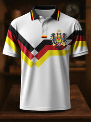 Männer schwarz rot und gelb bedruckt kurzärmliges Hemd