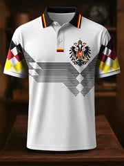 Männer schwarz rot und gelb bedruckt kurzärmliges Hemd