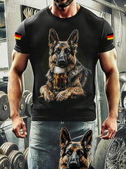 Herren Lustige Bier liebhaber Deutscher Schäferhund Print Casual T-Shirt
