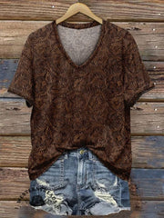 Frauen lässig Western Print T-Shirt