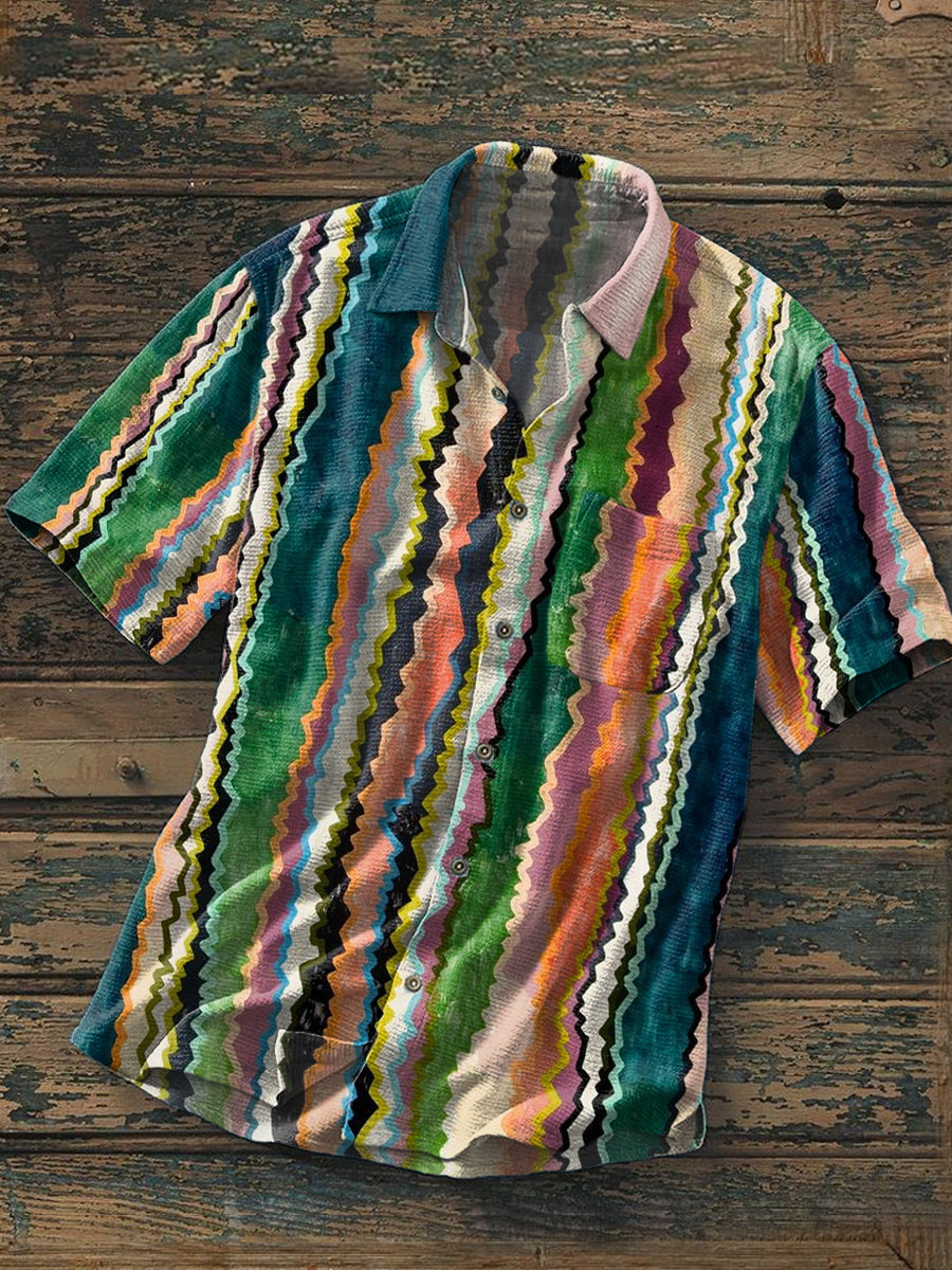 Westliches grafisches Kurzarm-Hemd für Männer