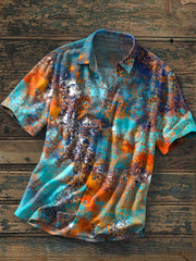 Westliches grafisches Kurzarm-Hemd für Männer