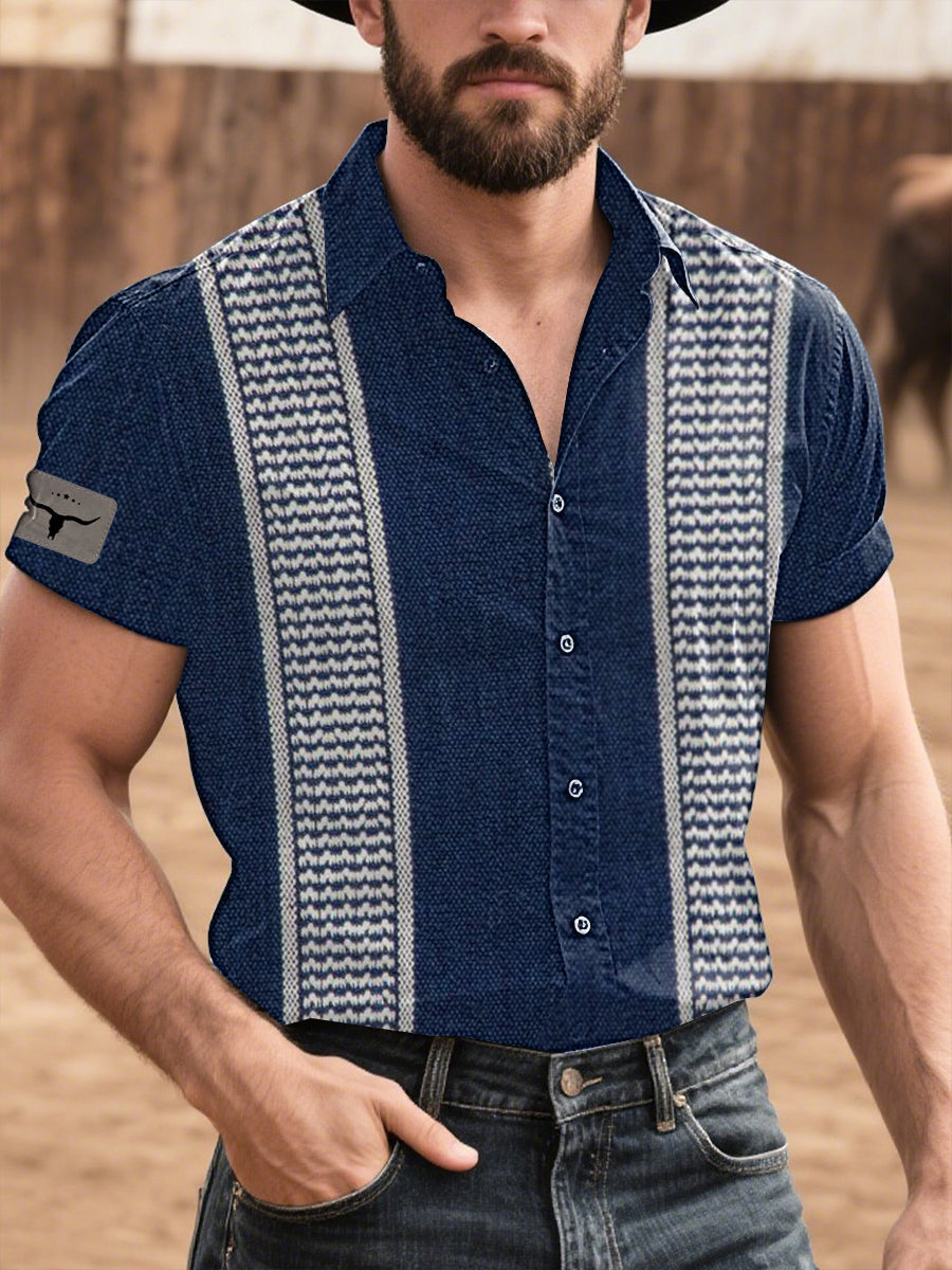 Kurzarmhemd im westlichen Stil für Männer