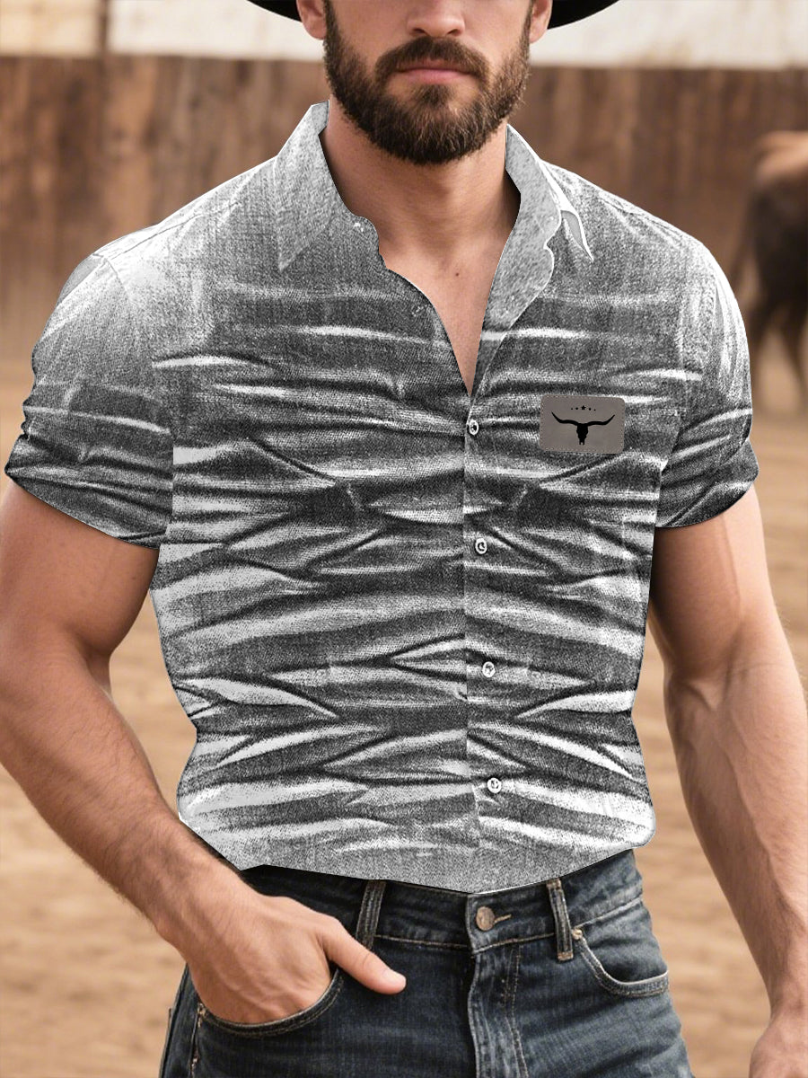 Kurzarmhemd im westlichen Stil für Männer