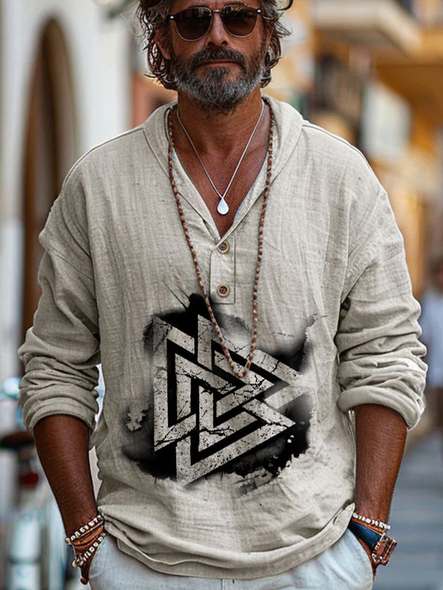 Herren Vintage Viking lang ärmel iges Top