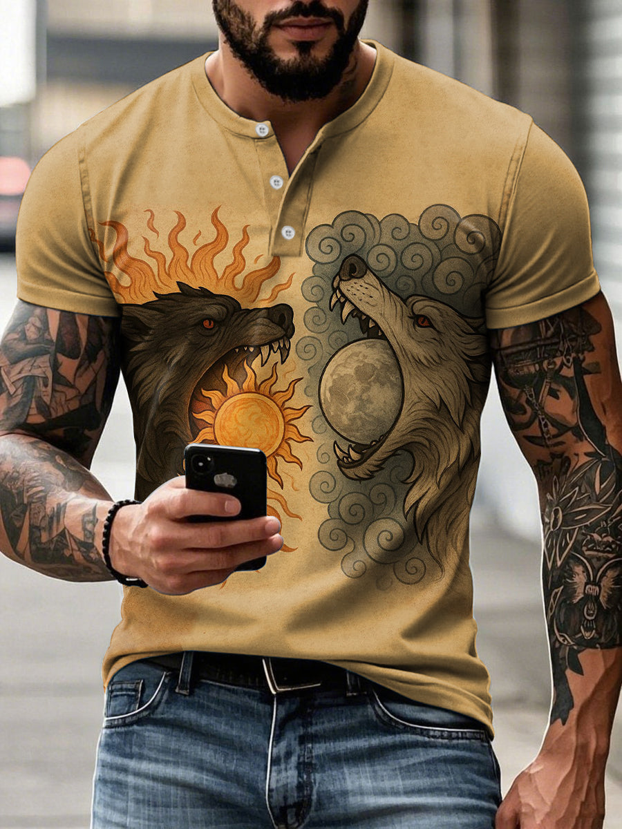 Männer Wikinger Mythologie Sköll & Hati T-Shirt