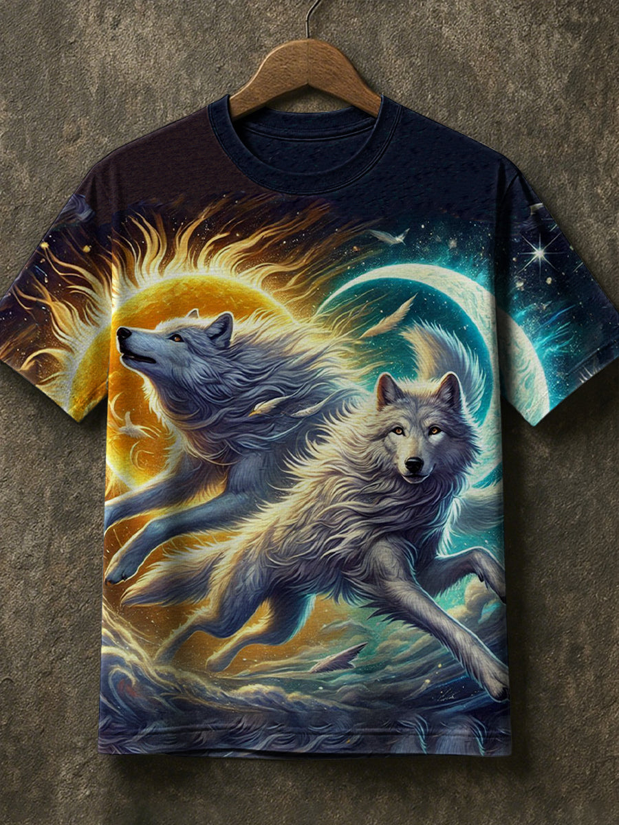 Männer Wikinger Mythologie Sköll & Hati T-Shirt
