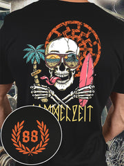 Herren Sommer zeit bedrucktes Kurzarm-T-Shirt