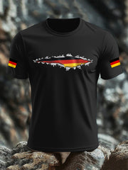 Kurzarm-T-Shirt aus Baumwolle für Männer mit Deutschland-Flagge