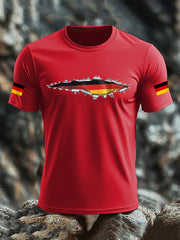 Kurzarm-T-Shirt aus Baumwolle für Männer mit Deutschland-Flagge