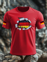 Kurzarm-T-Shirt aus Baumwolle für Männer mit Deutschland-Flagge